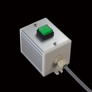 SBOX-80x80(D)-照光式押ボタン（角形）1点/オムロン製付-1m配線済