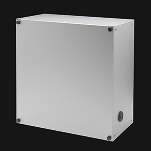 CBOX (コントロールボックス)-L400規格サイズ穴加工ボックス(200Wx200Hx100D)軽量アルミボックスB-アルミ蓋+手回しネジ