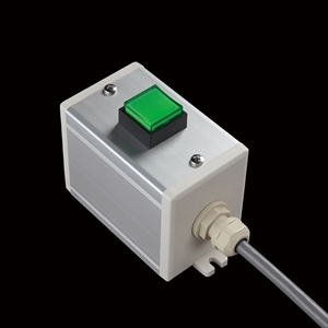 SBOX-64x80(D)-照光式押ボタン（角形）1点/オムロン製付-1m配線済