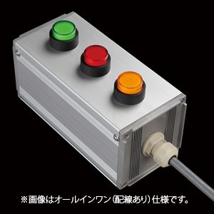 SBOX-80x80(U)-照光式押ボタン（丸形）3点/オムロン製付-配線なし