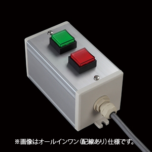 SBOX-80x80(D)-押ボタン（角形）2点/オムロン製付-配線なし