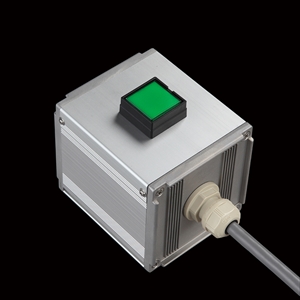 SBOX-80x80(U)-照光式押ボタン（角形）1点/IDEC製付-1m配線済