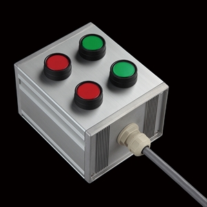 SBOX-105x80オールインワン-照光式押ボタン（丸形）4点/IDEC製付