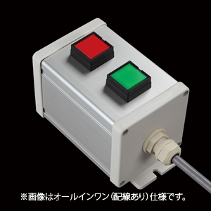 SBOX-80x80-照光式押ボタン（角形）2点/IDEC製付-配線なし