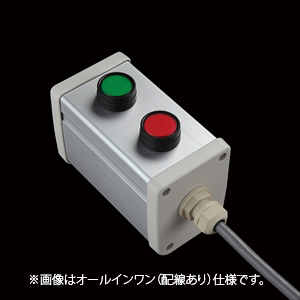 SBOX-64x80-照光式押ボタン（丸形）2点/IDEC製付-配線なし(防水ノーマルキャップ)