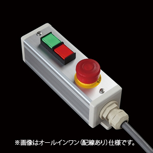 SBOX-45x45(D)-照光式非常停止+照光式押ボタン2点/IDEC製付-配線なし