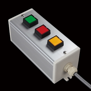 SBOX-80x80(D)-押ボタン（角形）3点/IDEC製付-1m配線済