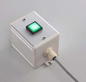 SBOX-80x80(D)-角形表示灯（緑）1点/富士電機製付-1m配線済