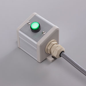 SBOX-50x57(D)-照光式押ボタン（丸形）1点/富士電機製付-1m配線済
