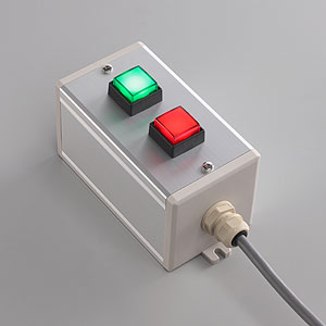 SBOX-80x80(D)-照光式押ボタン（角形）2点/富士電機製付-1m配線済