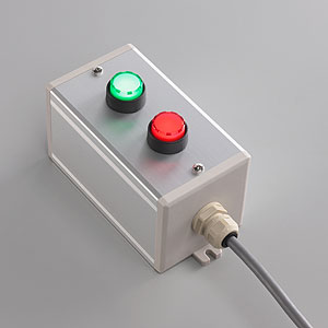 SBOX-80x80(D)-照光式押ボタン（丸形）2点/富士電機製付-1m配線済