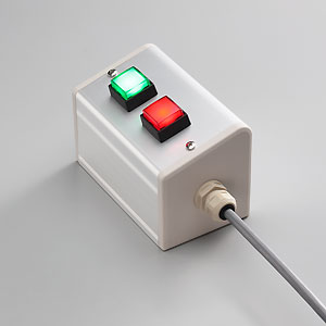 SBOX-85x95(D)-照光式押ボタン（角形）2点/富士電機製付-1m配線済