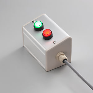 SBOX-85x95(D)-照光式押ボタン（丸形）2点/富士電機製付-1m配線済