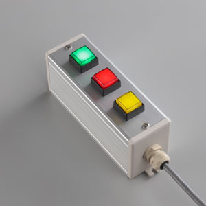 SBOX-64x80(D)-照光式押ボタン（角形）3点/富士電機製付-1m配線済