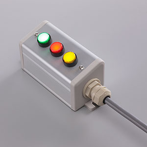 SBOX-50x57(D)-照光式押ボタン（丸形）3点/富士電機製付-1m配線済