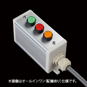 SBOX-45x65(D)-照光式押ボタン（丸形）3点/富士電機製付-配線なし
