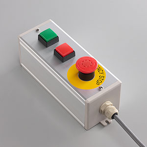 SBOX-80x80(D)-非常停止+押ボタン（角形）2点/富士電機製付-1m配線済