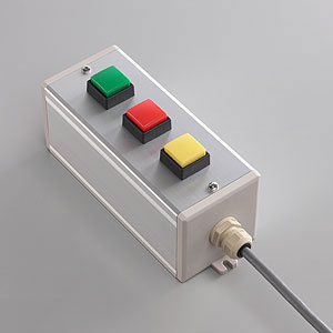 SBOX-80x80(D)-押ボタン（角形）3点/富士電機製付-1m配線済