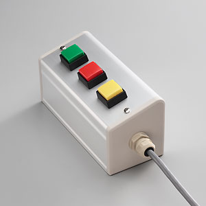 SBOX-85x95(D)-押ボタン（角形）3点/富士電機製付-1m配線済