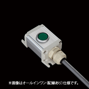 SBOX-45x30-照光式押しボタン（緑）1点/EAO製付-配線なし