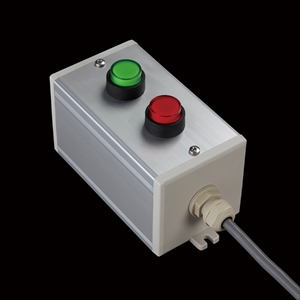 SBOX-80x80(D)-照光式押ボタン（丸形）2点/オムロン製付-1m配線済