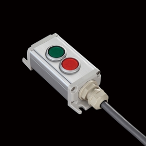 SBOX-45x30-照光式押しボタン2点/EAO製付-1m配線済