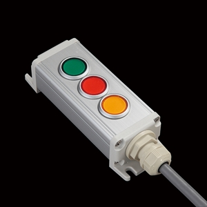 SBOX-45x30-照光式押しボタン3点/EAO製付-1m配線済