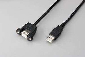 通信用延長ケーブル0.5m(USB[A][A](メス･オス))パネルマウントタイプ