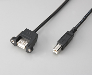 通信用延長ケーブル0.5m(USB[A][B](メス･オス))パネルマウントタイプ