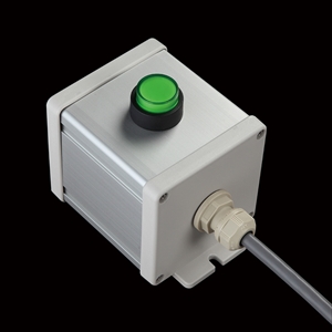 SBOX-80x80-照光式押ボタン（丸形）1点/オムロン製付-1m配線済