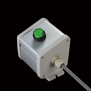SBOX-85x95(N)-照光式押ボタン（丸形）1点/オムロン製付-1m配線済