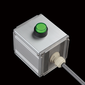 SBOX-80x80(U)-照光式押ボタン（丸形）1点/オムロン製付-1m配線済