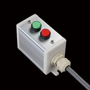 SBOX-45x65(D)-照光式押ボタン（丸形）2点/オムロン製付-1m配線済