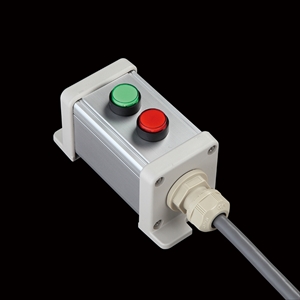 SBOX-45x45(L)-照光式押ボタン（丸形）2点/オムロン製付-1m配線済