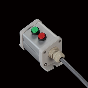SBOX-50x57(N)-照光式押ボタン（丸形）2点/オムロン製付-1m配線済