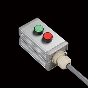 SBOX-45x45(U)-照光式押ボタン（丸形）2点/オムロン製付-1m配線済