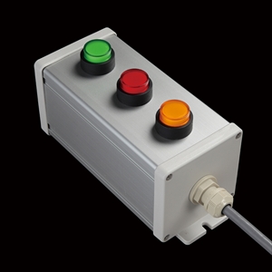 SBOX-80x80-照光式押ボタン（丸形）3点/オムロン製付-1m配線済