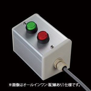 SBOX-85x95(D)-照光式押ボタン（丸形）2点/オムロン製付-配線なし