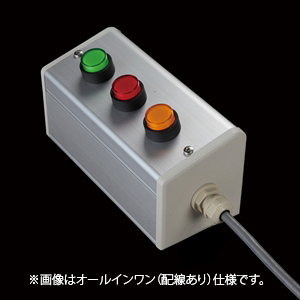 SBOX-85x95(D)-照光式押ボタン（丸形）3点/オムロン製付-配線なし