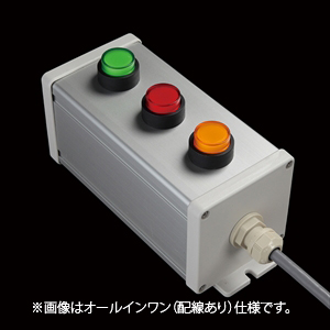 SBOX-80x80-照光式押ボタン（丸形）3点/オムロン製付-配線なし