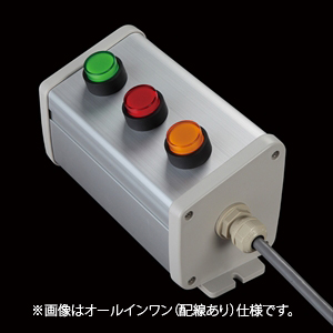 SBOX-85x95(N)-照光式押ボタン（丸形）3点/オムロン製付-配線なし
