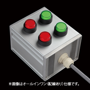 SBOX-105x80配線なし-押ボタン（丸形）4点/オムロン製付