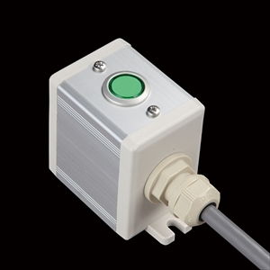 SBOX-45x65(D)-照光式押ボタン（丸形）1点/IDEC製付-1m配線済
