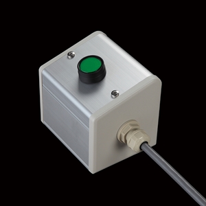 SBOX-85x95(D)-照光式押ボタン（丸形）1点/IDEC製付-1m配線済