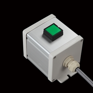 SBOX-80x80-照光式押ボタン（角形）1点/IDEC製付-1m配線済