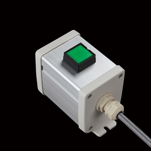 SBOX-64x80-照光式押ボタン（角形）1点/IDEC製付-1m配線済(防水1点キャップ)