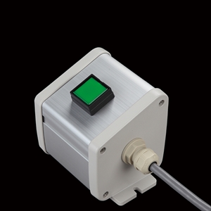 SBOX-85x95(N)-照光式押ボタン（角形）1点/IDEC製付-1m配線済