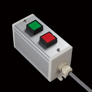SBOX-64x80(D)-照光式押ボタン（角形）2点/IDEC製付-1m配線済