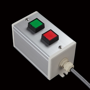 SBOX-80x80(D)-照光式押ボタン（角形）2点/IDEC製付-1m配線済