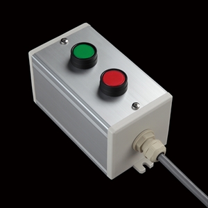 SBOX-80x80(D)-照光式押ボタン（丸形）2点/IDEC製付-1m配線済